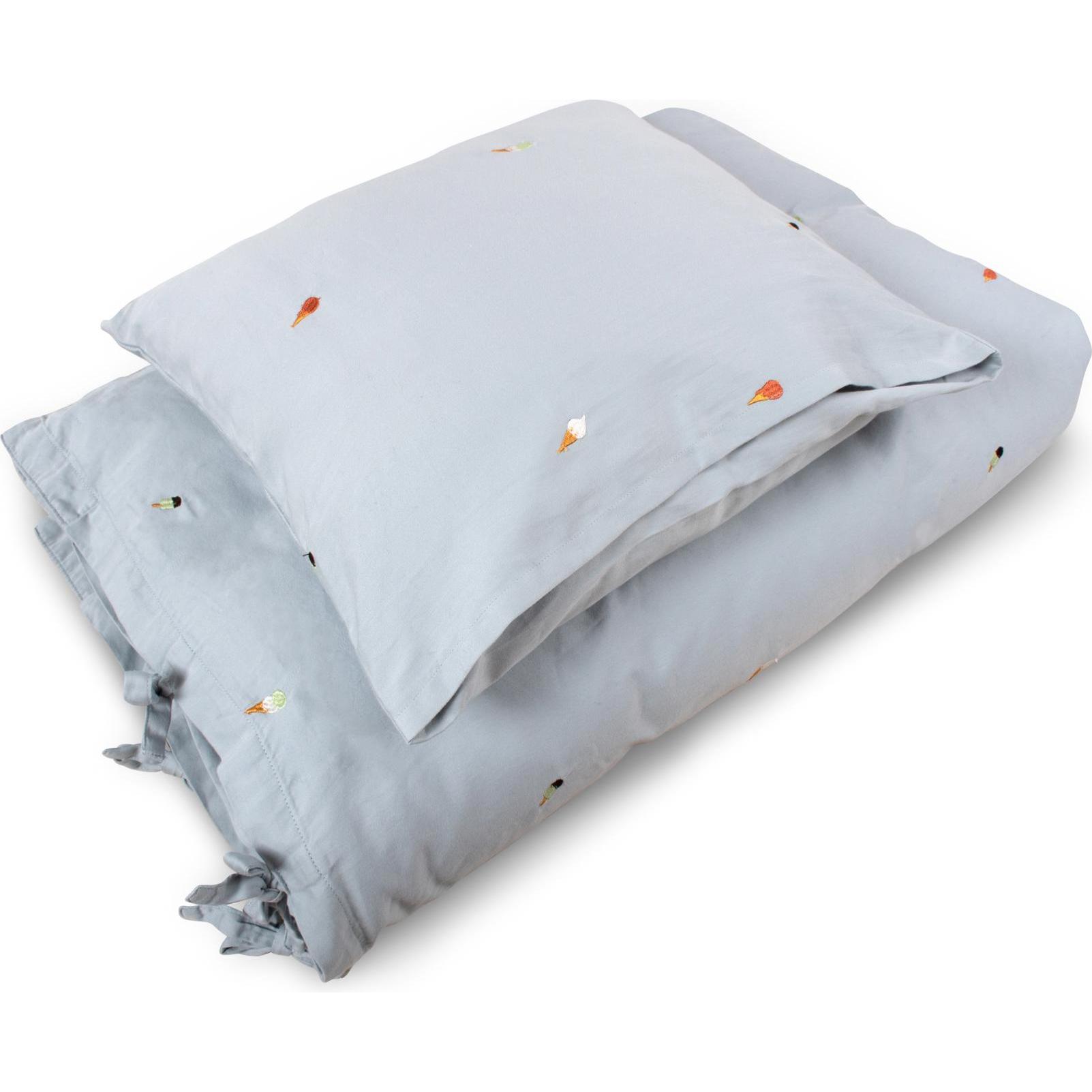 Thumbnail - Filibabba, Kinderbettwäsche, Juniorbettwäsche – Cool Summer Stickerei – Pearl Blue