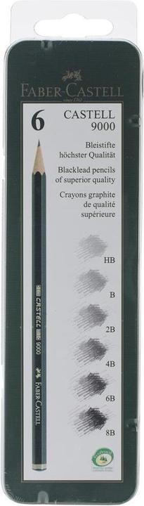 Produktbild Faber-Castell 9000 (2 mm, B, HB, 2B, 4B, 6B, 8B, 6 x)