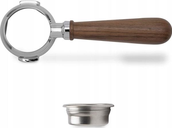 Actual product image Lelit Wood portafilter 58mm bottomless