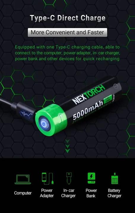 Actual product image Nex 21700 (1 pcs., 21700, 5000 mAh)