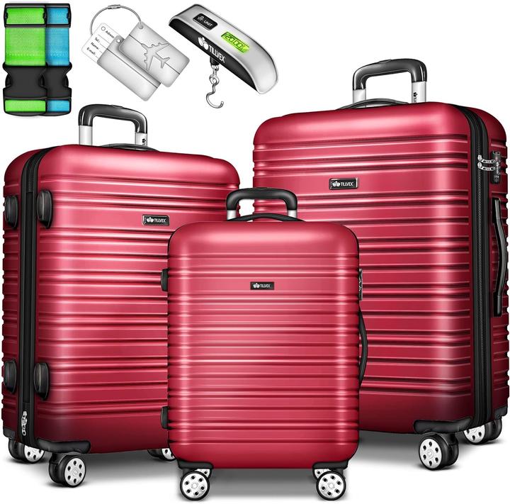 Immagine prodotto Tillvex 3-teilige Reisekoffer-Set mit Kofferwaage & Anhänger