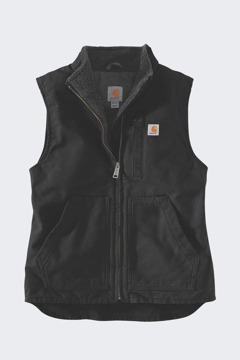 Carhartt Ladies sherpa waistcoat with stand-up collar, black