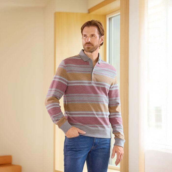 Immagine prodotto Gestreiftes Poloshirt langarm, Bündchenabschluss (M)