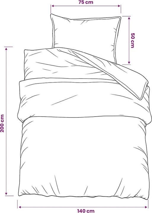 Actual product image vidaXL Bettwäsche Set (Bedding set, 140 x 200 cm, 50 x 75 cm)