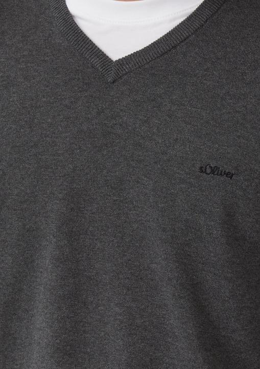 Produktbild s.Oliver Strickpullover Strickpullover mit Logo-Stickerei (S)