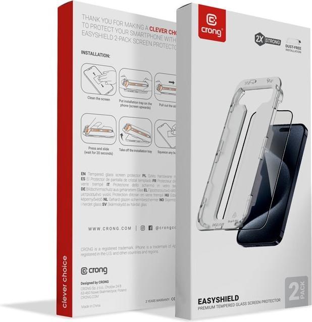 Crong Armoured glass iPhone 16 Pro Max (2pcs) (2 Piece, iPhone 16 Pro Max)