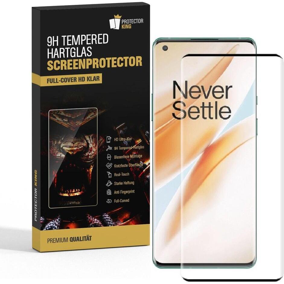 Protectorking 1x echtes Tempered 9H Panzerhartglas 3D KLAR (1 Stück, OnePlus 8 Pro), Smartphone Schutzfolie