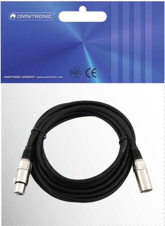 Actual product image Omnitronic XLR cable 3pin 0,5m sw (0.50 m, XLR Cables)