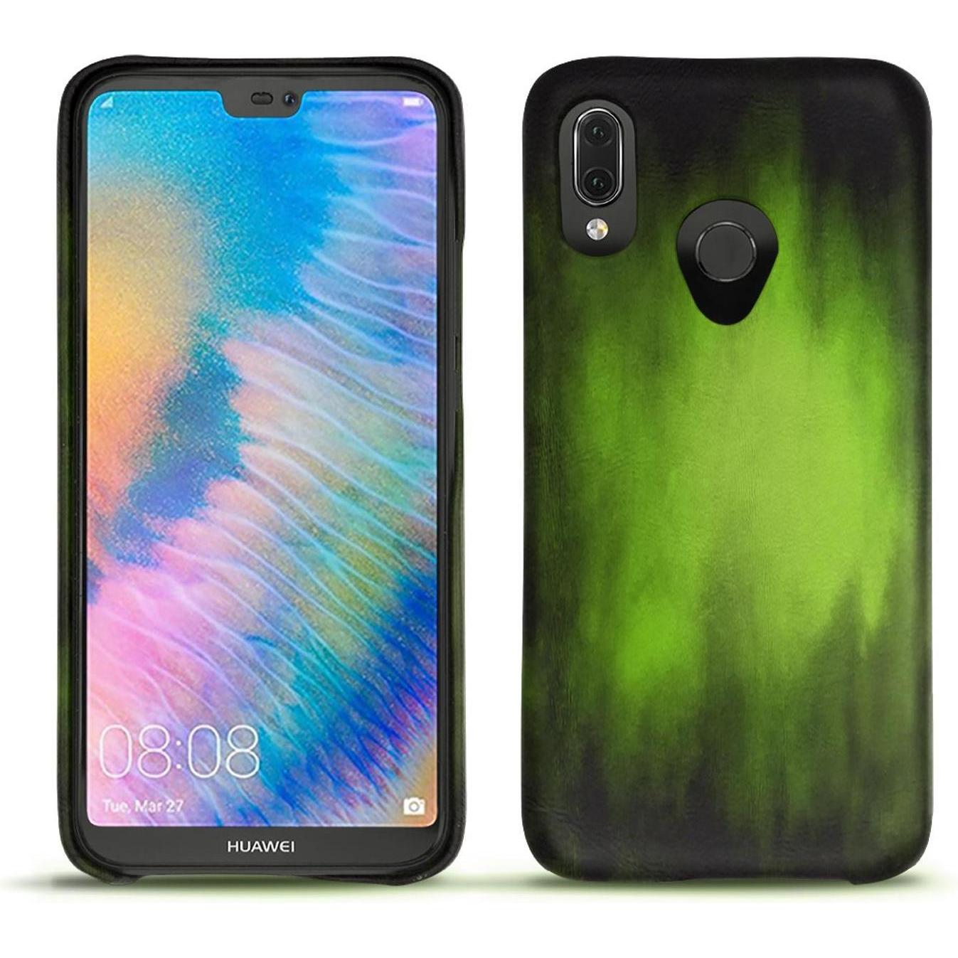 Noreve Lederschutzhülle (Huawei P20 Lite), Smartphone Hülle, Grün