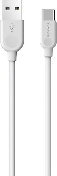 Borofone Kabel BX14 LinkJet - USB auf Typ C - 3A 1 Meter Weiss (1 m)