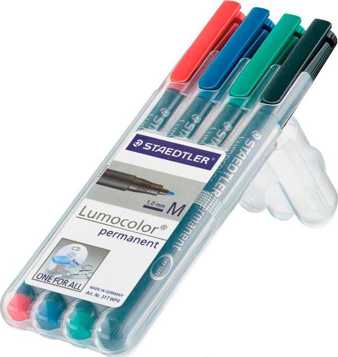 Image du produit Staedtler Lumocolor permanent (Multicolore, 1 mm, 4 x)