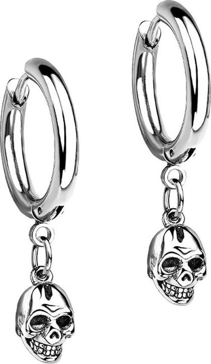Immagine prodotto Star Piercing Orecchino d'argento con ciondolo a forma di teschio (senza ottone, Acciaio chirurgico 316L)