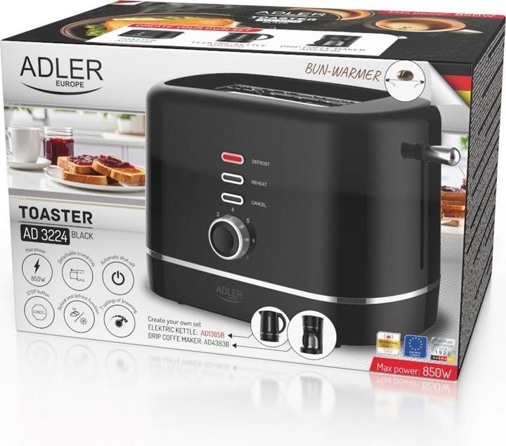 Produktbild Adler Toster z rusztem AD 3224b czarny
