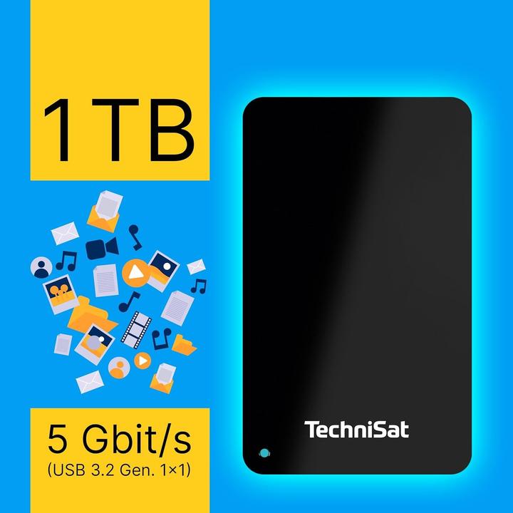 Produktbild TechniSat STREAMSTORE 24-2,5 Zoll USB 3.2 Festplatte mit 1 TB Speicherplatz und LED Anzeige (1000 GB (1 TB)