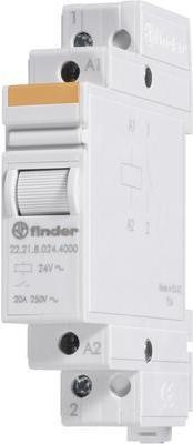 Actual product image Finder 20A 1NO 1NC monostable DIN relay, 24Vac