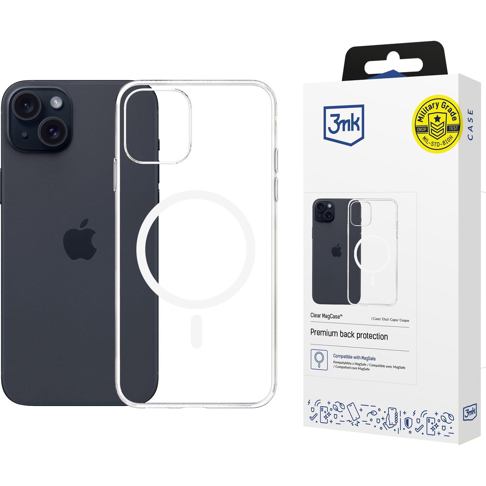 3MK Clear MagCase iPhone 15 Plus (Apple iPhone 15 Plus), Smartphone Hülle, Transparent