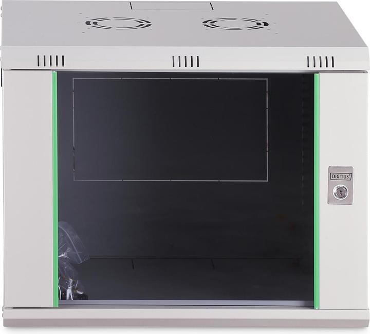 Produktbild Digitus 48,3cm 19Zoll Wandschrank 9HE SoHoline RAL7035 grau ohne Boden 505mmx600mmx450mm (9 HE, 19 Zoll Rack)