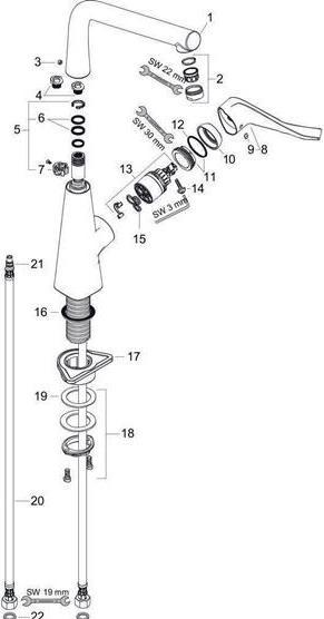 Image du produit hansgrohe Metris acier inoxydable