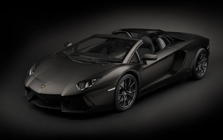 Actual product image Pocher Lamborghini Aventador LP700-4 Roadster Nero Nemesis