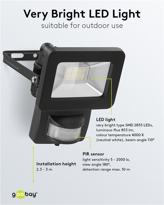 Produktbild Goobay LED Aussenstrahler (850 lm, IP44)