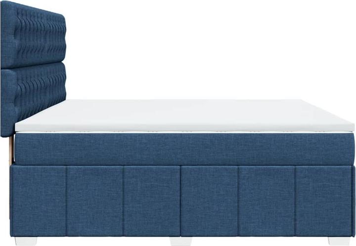 Produktbild vidaXL Boxspringbett Doppelbett Polsterbett Bett Matratze Blau 160x200cm Stoff (160 x 200 cm)