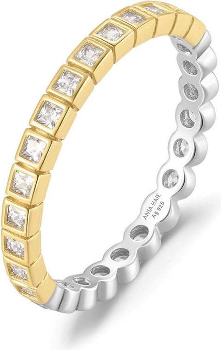 Produktbild Ania Haie Two Tone Square and Circle Bezel Ring (54, 925 Silber)