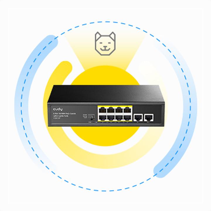 Produktbild Cudy FS1010P network switch Fast Ethernet (10/100) Power over Ethernet (PoE) Black (10 Ports)
