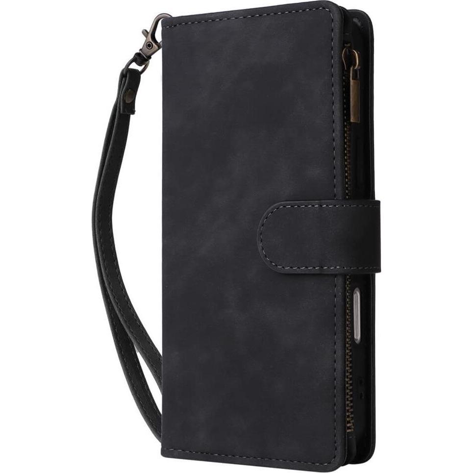 Cover-Discount iPhone 16 Pro Max - Brieftaschen Hülle mit Umhängeband (Apple iPhone 16 Pro Max), Smartphone Hülle, Schwa...