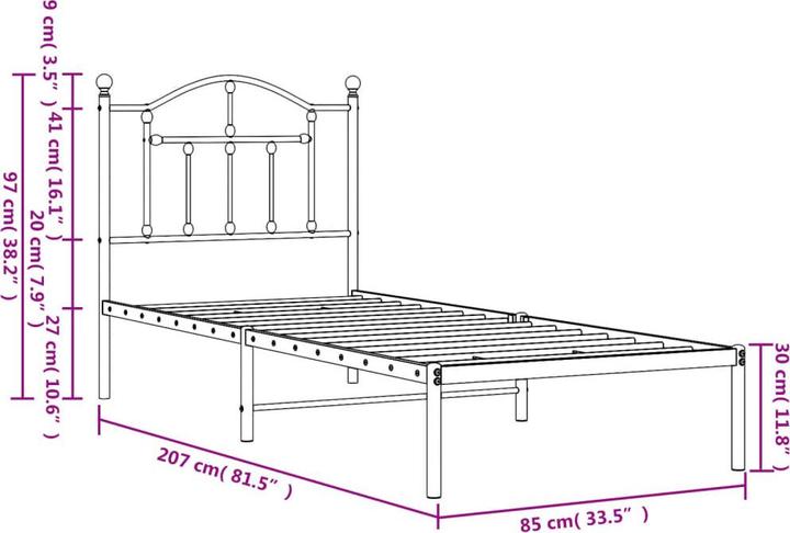 Produktbild vidaXL Bettgestell (90 x 200 cm)