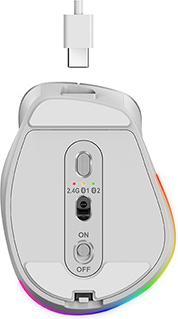 Actual product image Genius Ergo 9000S Pro Pink / Wireless mouse / 2400 DPI / 2.4 GHz USB-A dongle / Bluetooth / 500 mAh (Wireless)