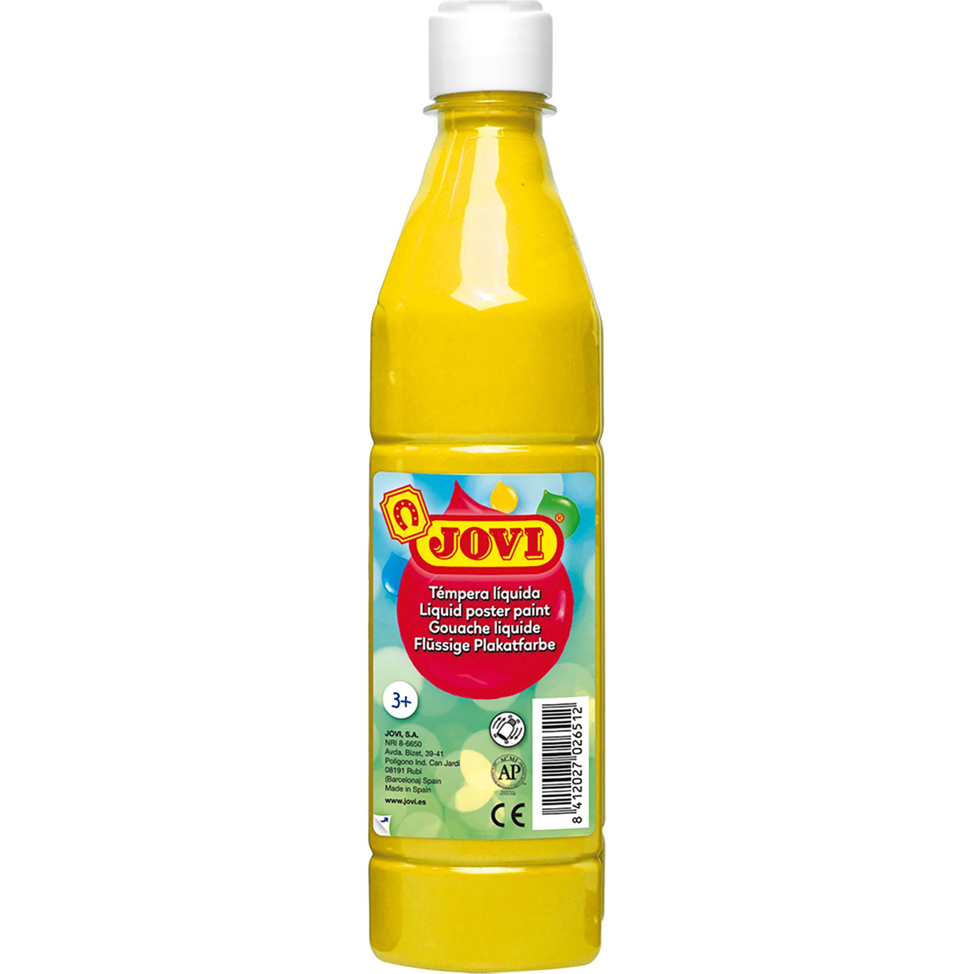 Jovi, Künstlerfarbe + Bastelfarbe, Plakatfarbe / Temperafarbe 500ml Flasche gelb (Gelb, 500 ml)