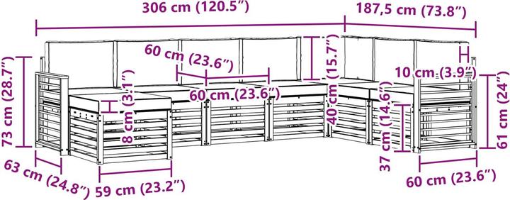 Produktbild vidaXL Outdoor-Sofa