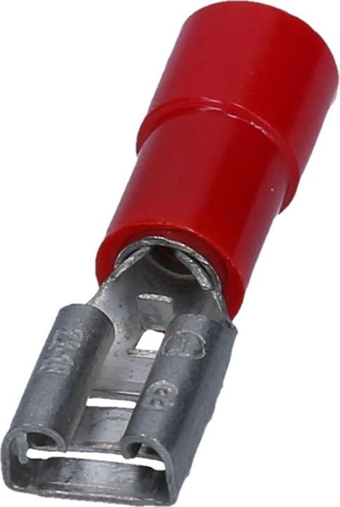 Produktbild Kalitec 100 Stück FHR285 Flachsteckhülse rot 2,8x0,5 I 0,5-1,5mm² Kabelverbinder I teilisoliert I Me