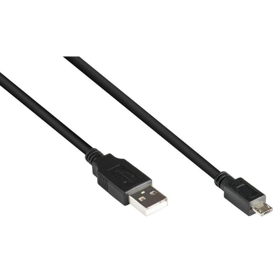 Varia Anschlusskabel USB 2.0 Stecker A an Stecker Micro B, schwarz, 3m (3 m, USB 2.0), Cavo USB