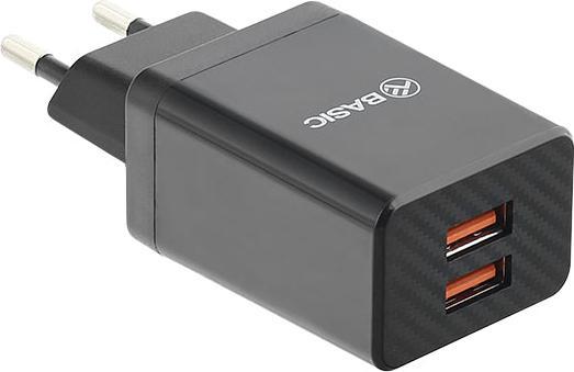 Actual product image Tellur Basic Wall charger HC204 2xUSB, 2.4A, black (12 W)