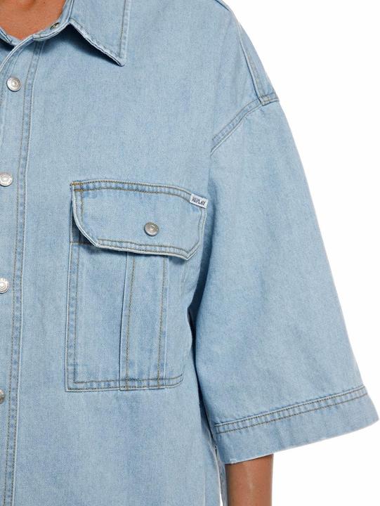 Immagine prodotto Replay Camicia in Denim di Lino e Tencel (L)