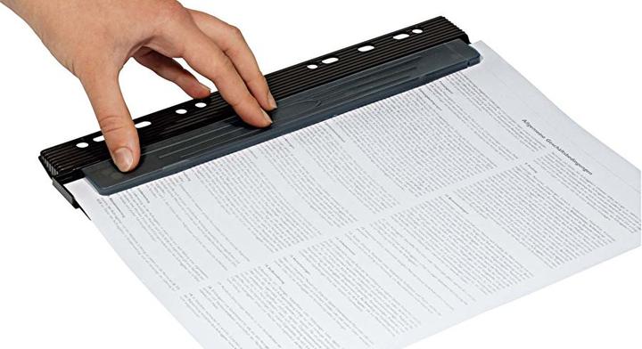 Actual product image Wedo Business pocket hole punch, 4 holes, black Punching capacity: 3 mm, made of plastic with metal rail