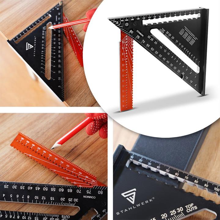 Image du produit Stahlwerk Triangle d'angle avec butée Equerre en aluminium Equerre de charpentier