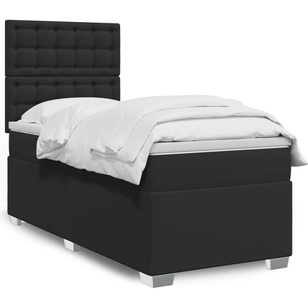 VidaXL, Bett, Bo x springbett mit Matratze 80 x 200 cm Kunstleder (80 x 200 cm)
