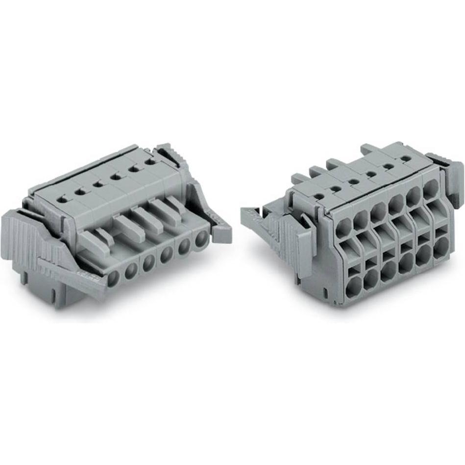 Wago Connettore multipoint femmina a 2 fili, Cavo + Spina elettrica, Grigio