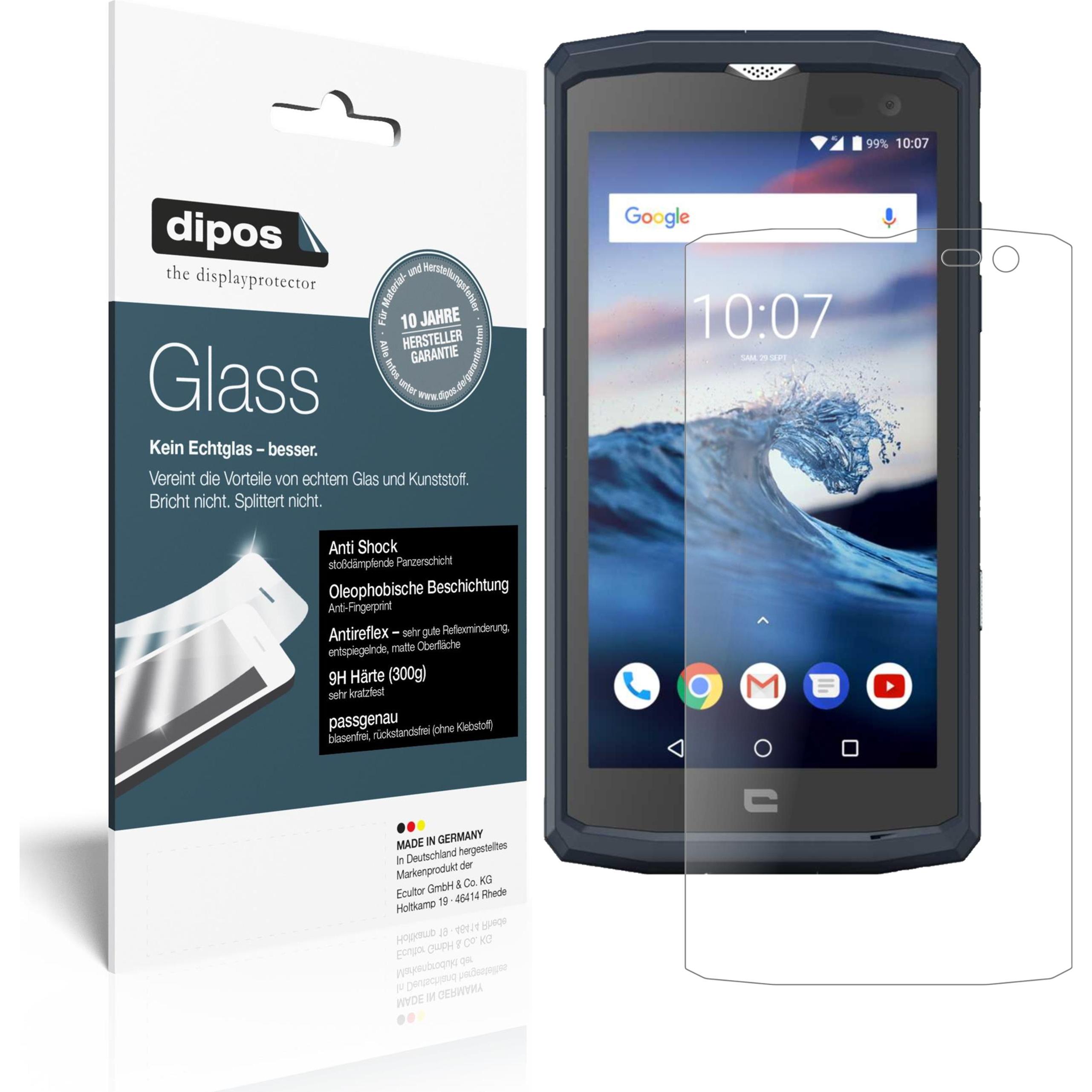 Dipos Displayschutz Anti-Shock (2 Stück, Crosscall Core X3), Smartphone Schutzfolie, Transparent