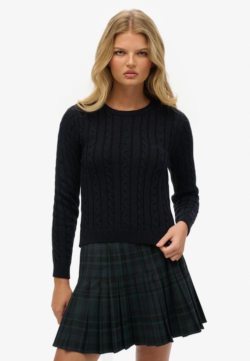 Produktbild Superdry Feinstrickpullover mit Zopfdesign, Rundhalsausschnitt, Damen (XS)