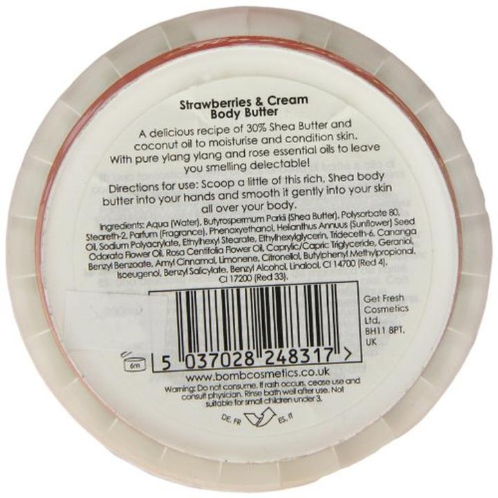 Immagine prodotto Bomb Cosmetics Strawberry & Cream Prefect Body Butter Burro per il corpo Strawberry & Cream 200ml (Burro corpo, 200 ml)