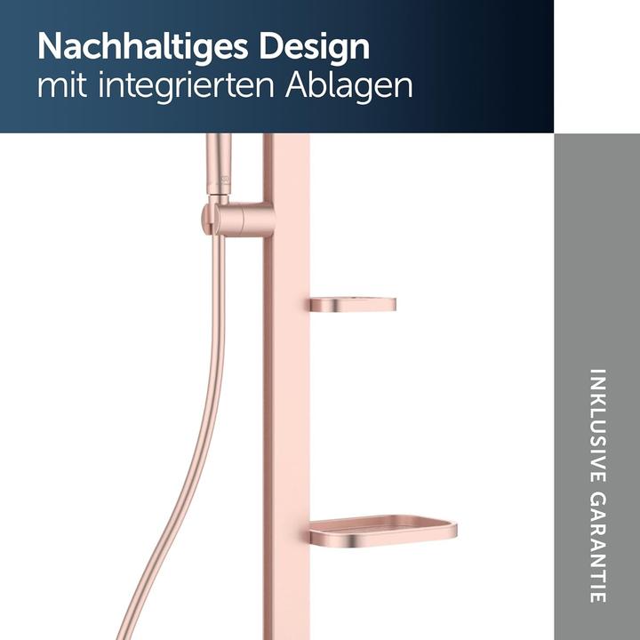 Actual product image Ideal Standard Shower system Alu+: Ceraflow shower mixer 2 shelves, 2F hand shower, 2F overhead shower