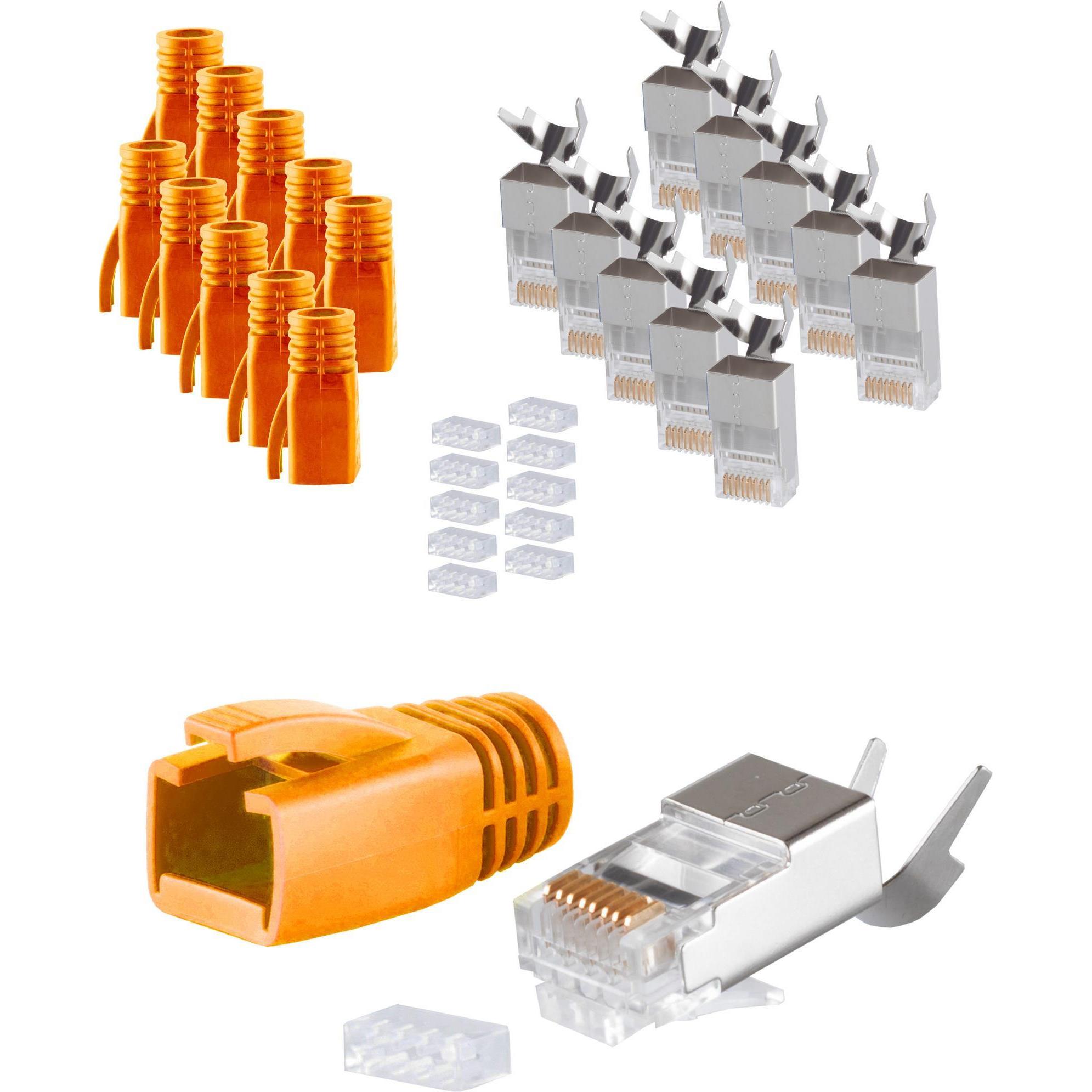 Shiverpeaks -BASIC-S--Netzwerk Modular Stecker RJ45 SET für Verlegekabel bis AWG 23, Stecker mit Zugentlastung (Netzwerk...