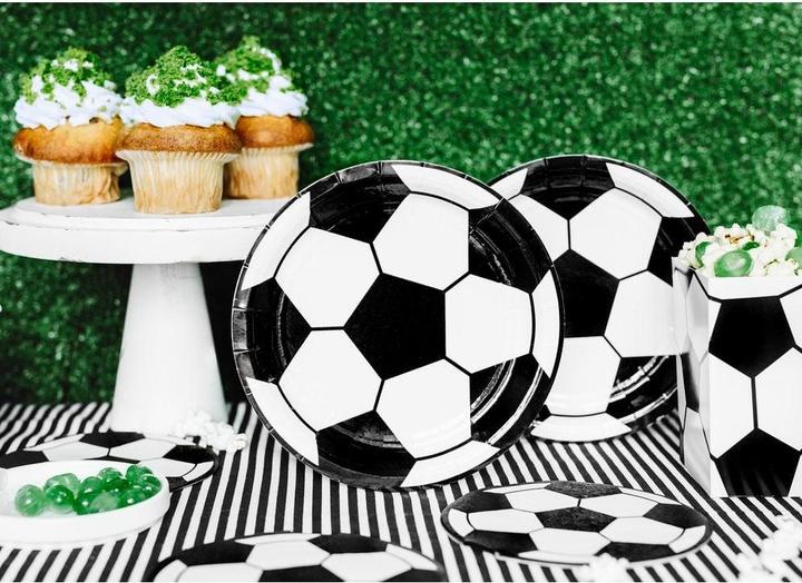 Produktbild Partydeco Einwegteller Fussball 18 cm, 6 Stück, Schwarz/Weiss (6 x)