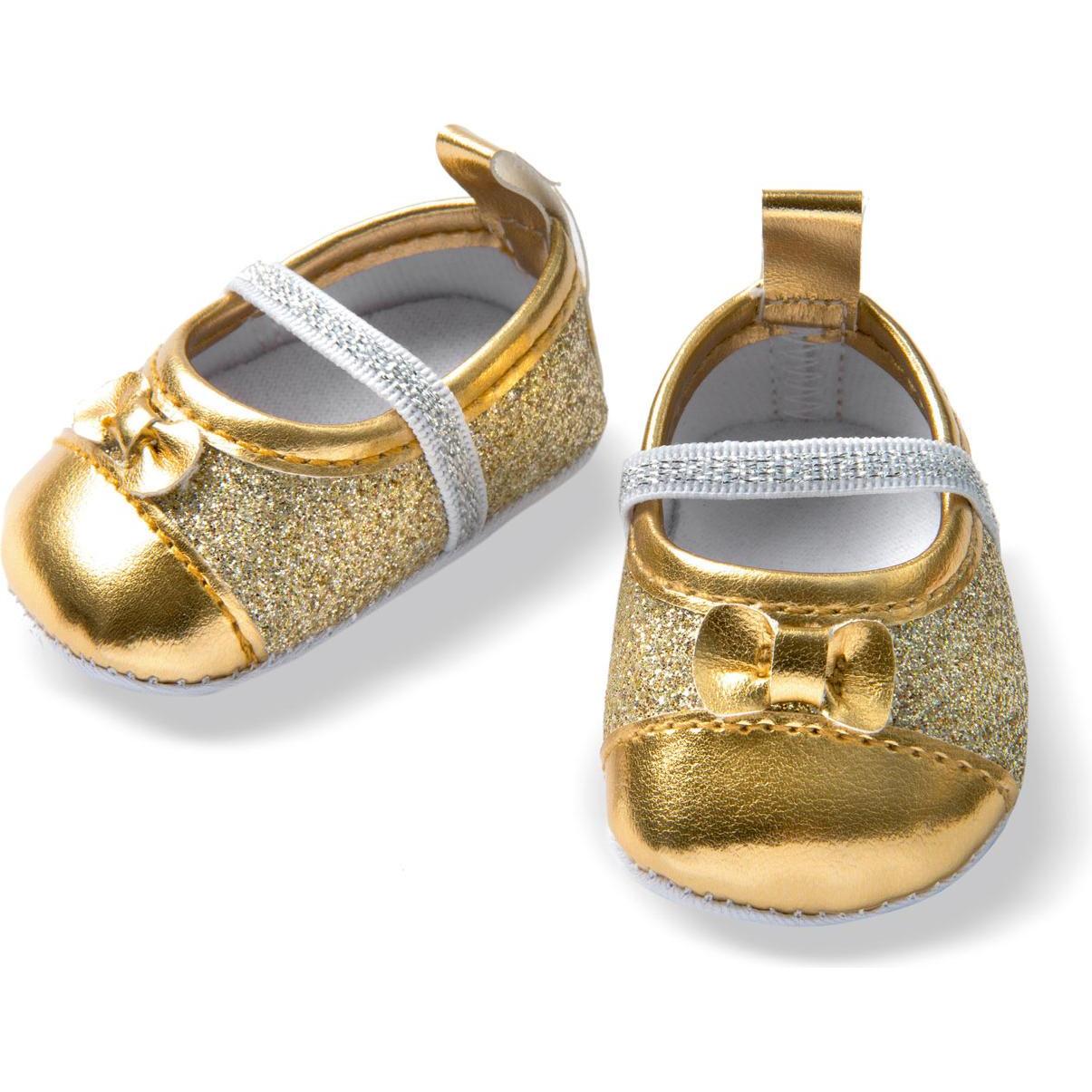 Heless Ballerinas gold Gr. 38-45 cm Glitzerballerinas, 1 Paar, Fersenschlaufe, ab 3 Jahren