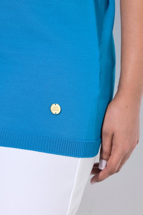 Image du produit Ulla Popken Pull en maille, encolure en V, manches courtes avec ruchés (58)