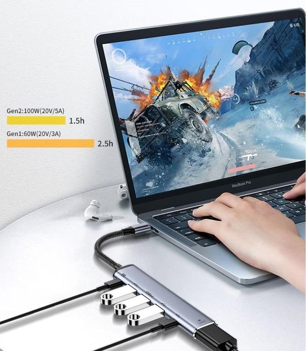 Produktbild PowerGuard 6-in-1 USB-C Hub Multiport Adapter (USB-C, 6 Ports)