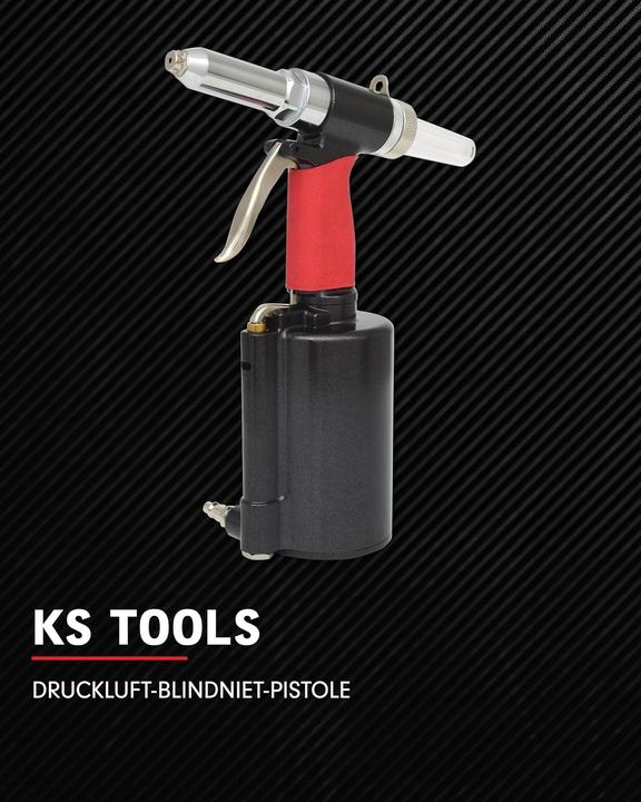 Actual product image KS Tools Druckluft-Blindniet-Pistole, 2,4-3,2-4-4,8-5,6-6,4mm (Nail gun)